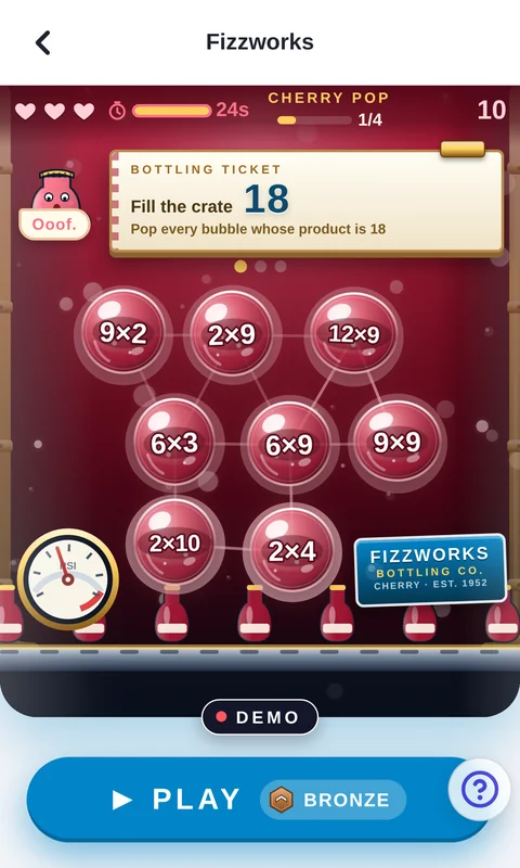 A Math Arena game on a phone