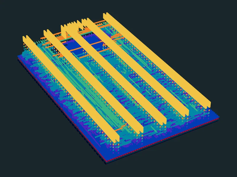 3D view of the chip tile