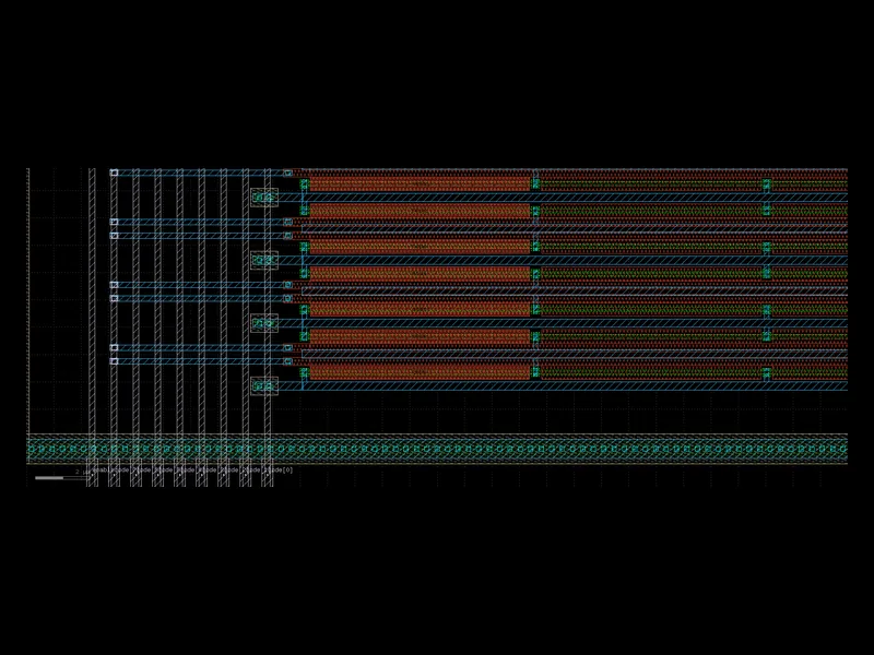 Hand-drawn layout of the current DAC rows